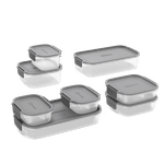 Potes Herméticos de Plástico Electrolux Cinza 8 Unidades Empilháveis Modulares-1773319804661