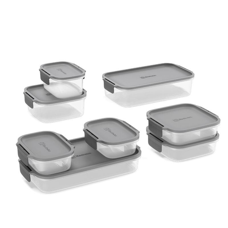 Potes Herméticos de Plástico Electrolux Cinza 8 Unidades Empilháveis Modulares-1773319804661