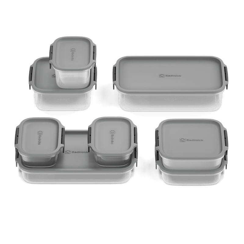 Potes Herméticos de Plástico Electrolux Cinza 8 Unidades Empilháveis Modulares-1773319832445