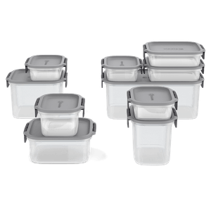 Potes Herméticos de Plástico Electrolux Cinza 10 Unidades Empilháveis Modulares