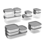 Potes Herméticos de Plástico Electrolux Cinza 14 Unidades Empilháveis Modulares-1773320486801