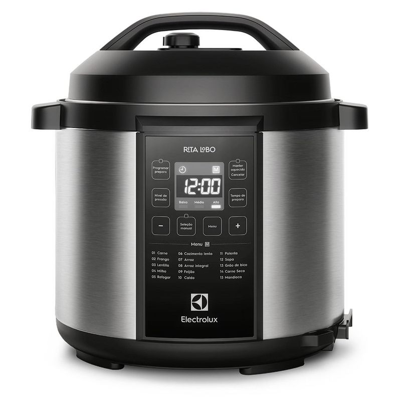 Panela de Pressão Elétrica Electrolux por Rita Lobo 6L Preta Experience Digital (PCC20)-1782852611484