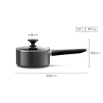 Item inativo - Panela 16cm Antiaderente Cinza Escuro-1786472982485